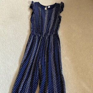 Navy Blue Polka Dot Jumpsuit